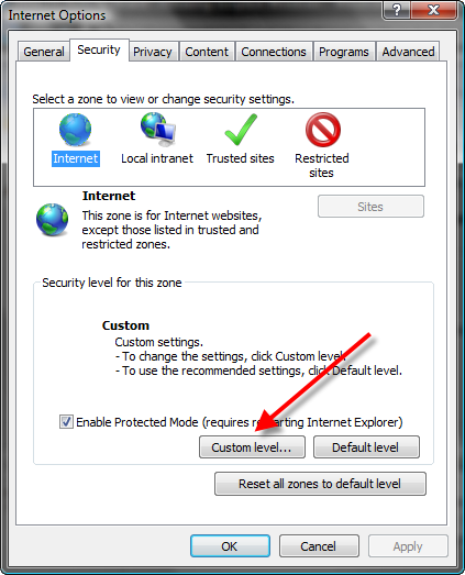 Enabling And Disabling Dynamic Content Windows 7