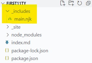 Creating the _includes folder