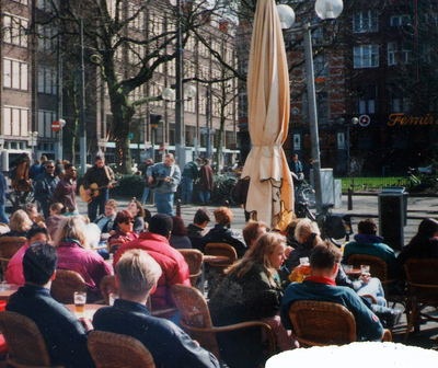 Busking on a Terrace